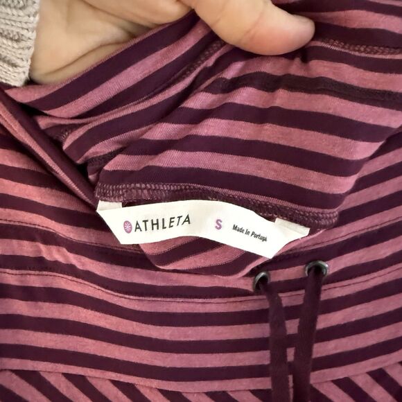 Athleta Women’s S Faux Wrap Skirt Striped Pink Purple Mid Length NWT - Picture 5 of 9